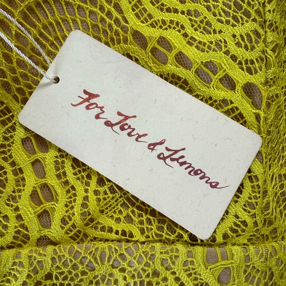 FOR LOVE & LEMONS - Yellow Lace Mini Dress - Very good condition - XS - S - Picture 2 of 6